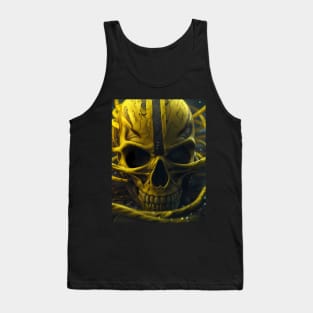 Yellow Alien Skull Tank Top